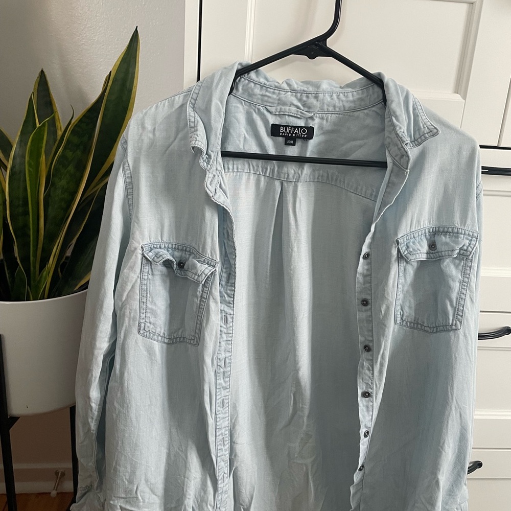 Buffalo David Bitton Light Blue Casual Shirt
